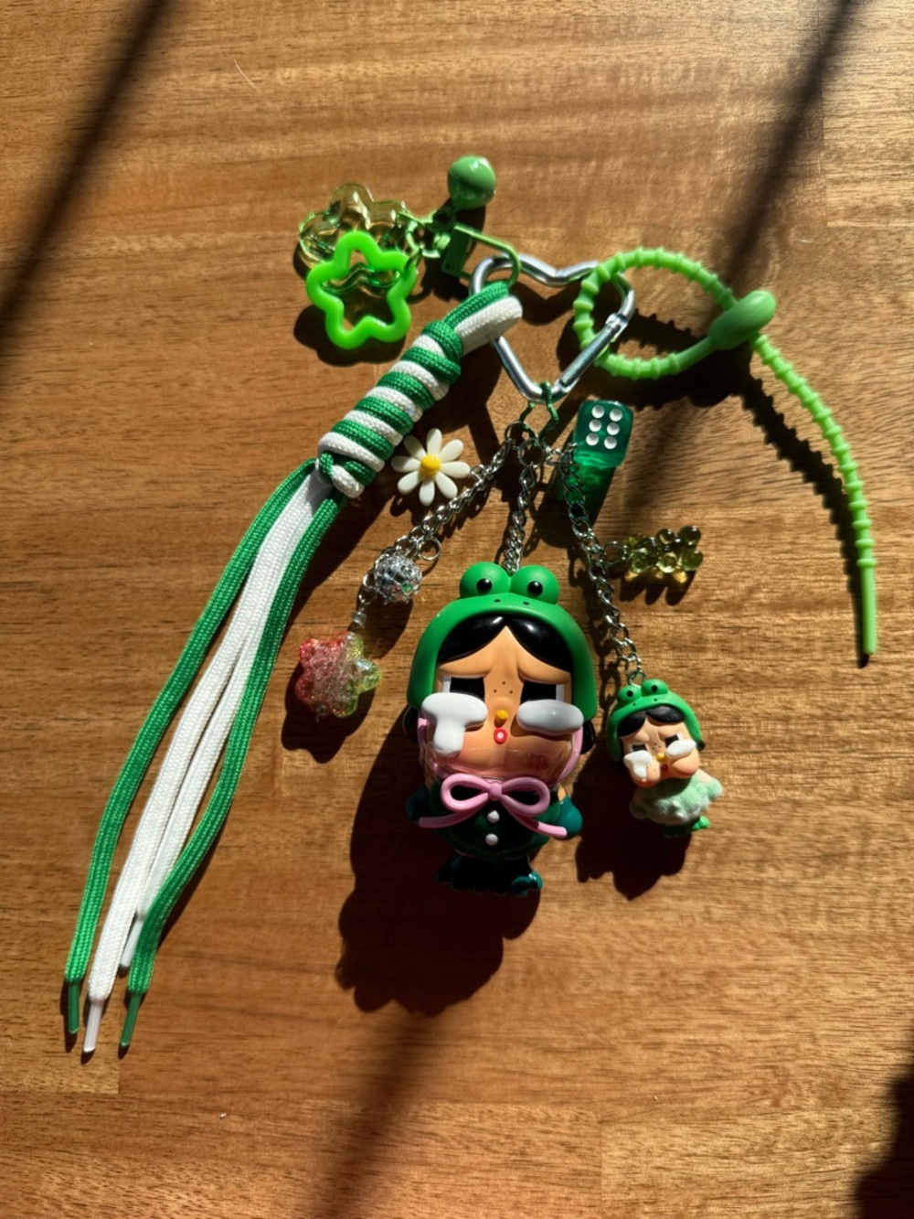 Handmade Pop Mart Cry Baby Frog 🐸 keychain charm